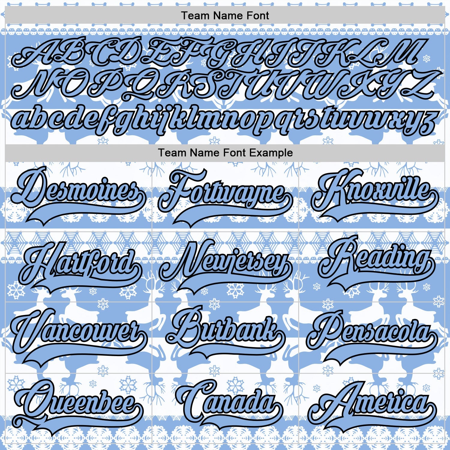 Custom White Light Blue-Black 3D Christmas Ugly Sweater Hockey Lace Neck Jersey view 4