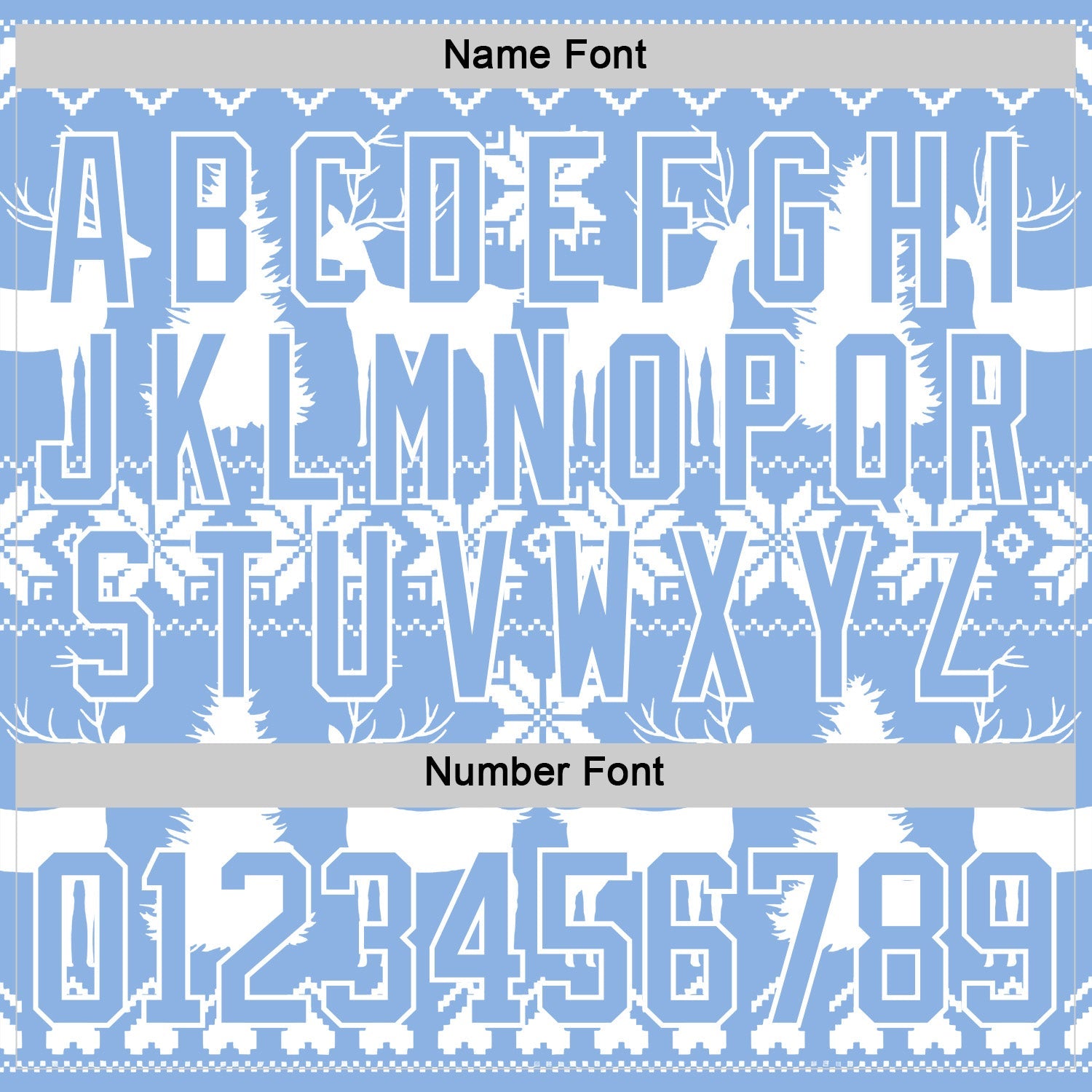 Custom White Light Blue-White 3D Christmas Ugly Sweater Hockey Lace Neck Jersey view 5