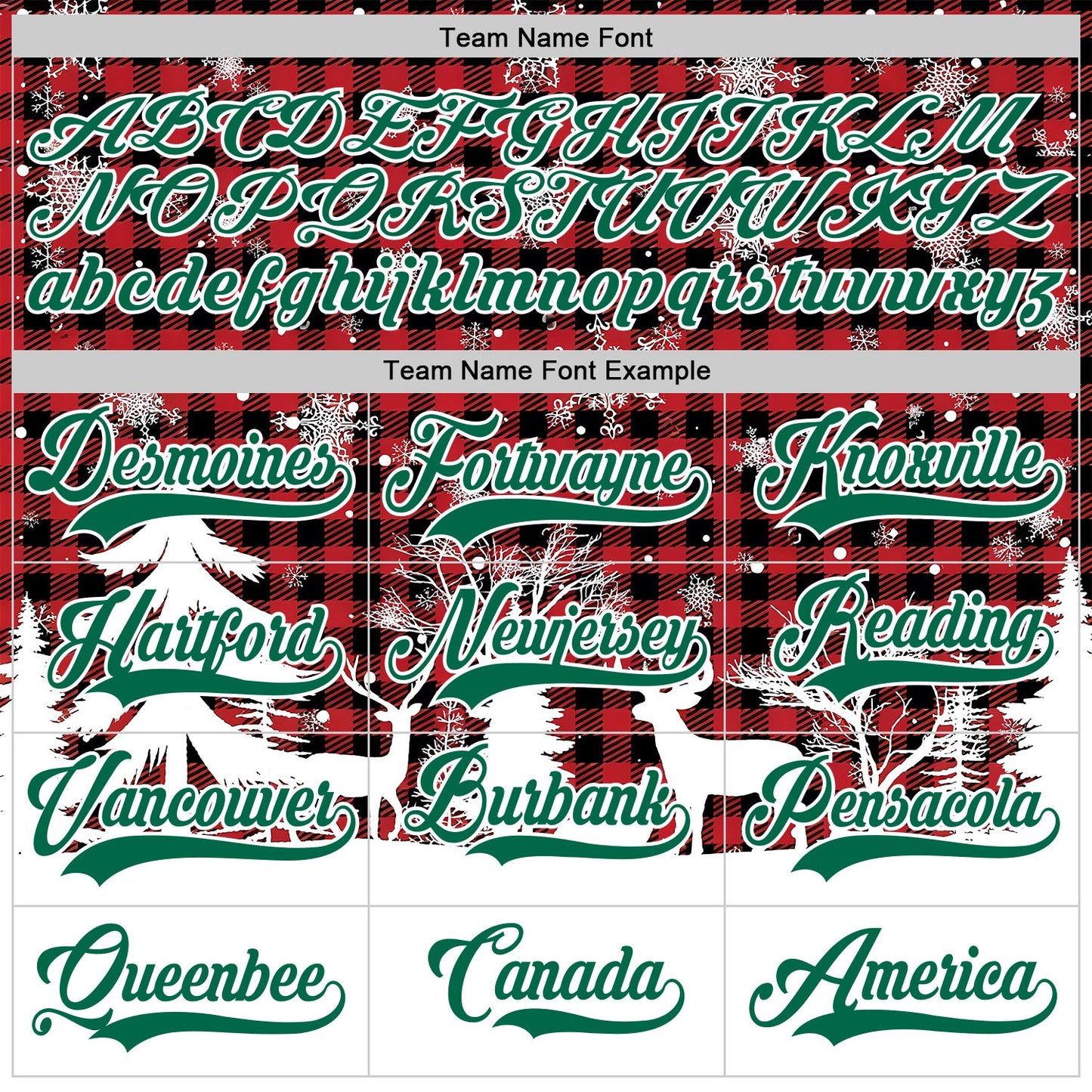 Custom Red Kelly Green-White 3D Christmas Plaid Hockey Lace Neck Jersey view 4