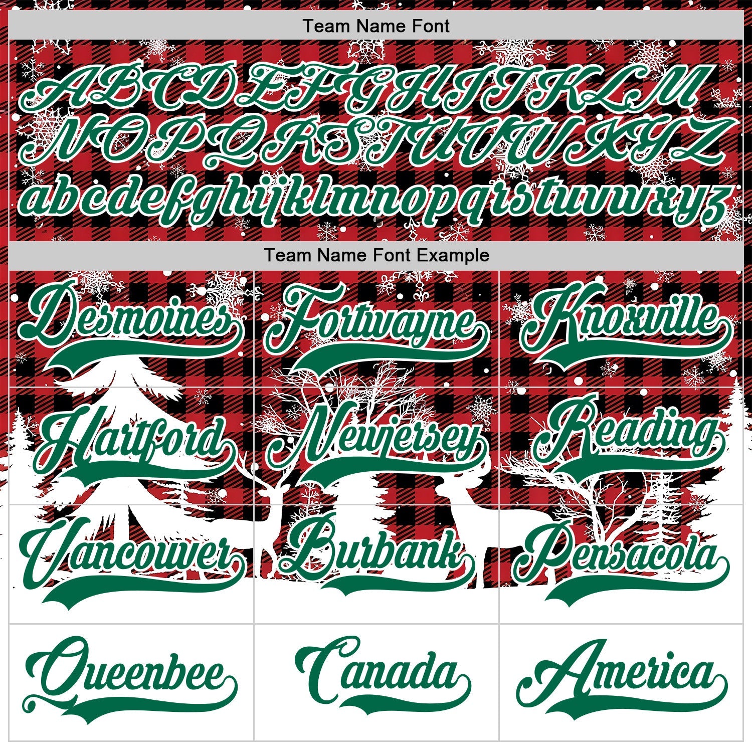 Custom Red Kelly Green-White 3D Christmas Plaid Hockey Lace Neck Jersey view 4
