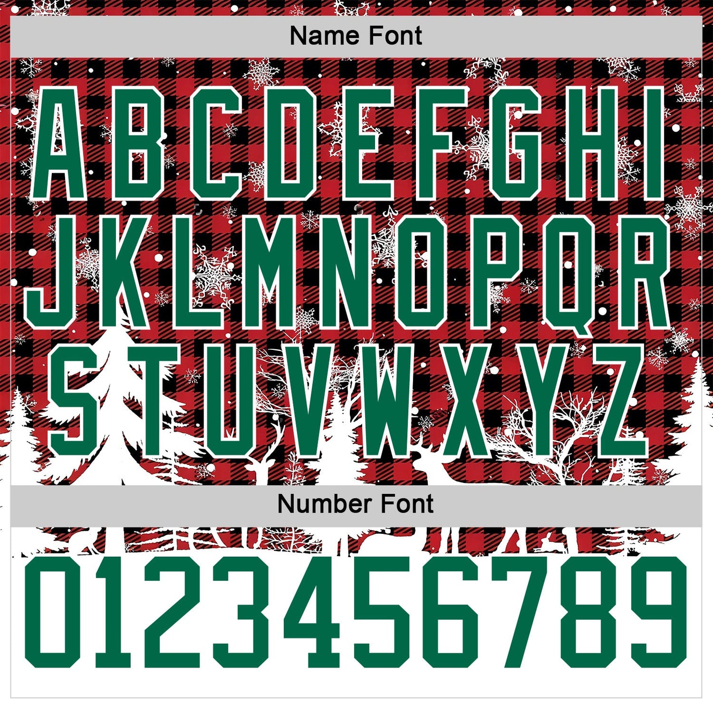 Custom Red Kelly Green-White 3D Christmas Plaid Hockey Lace Neck Jersey view 5