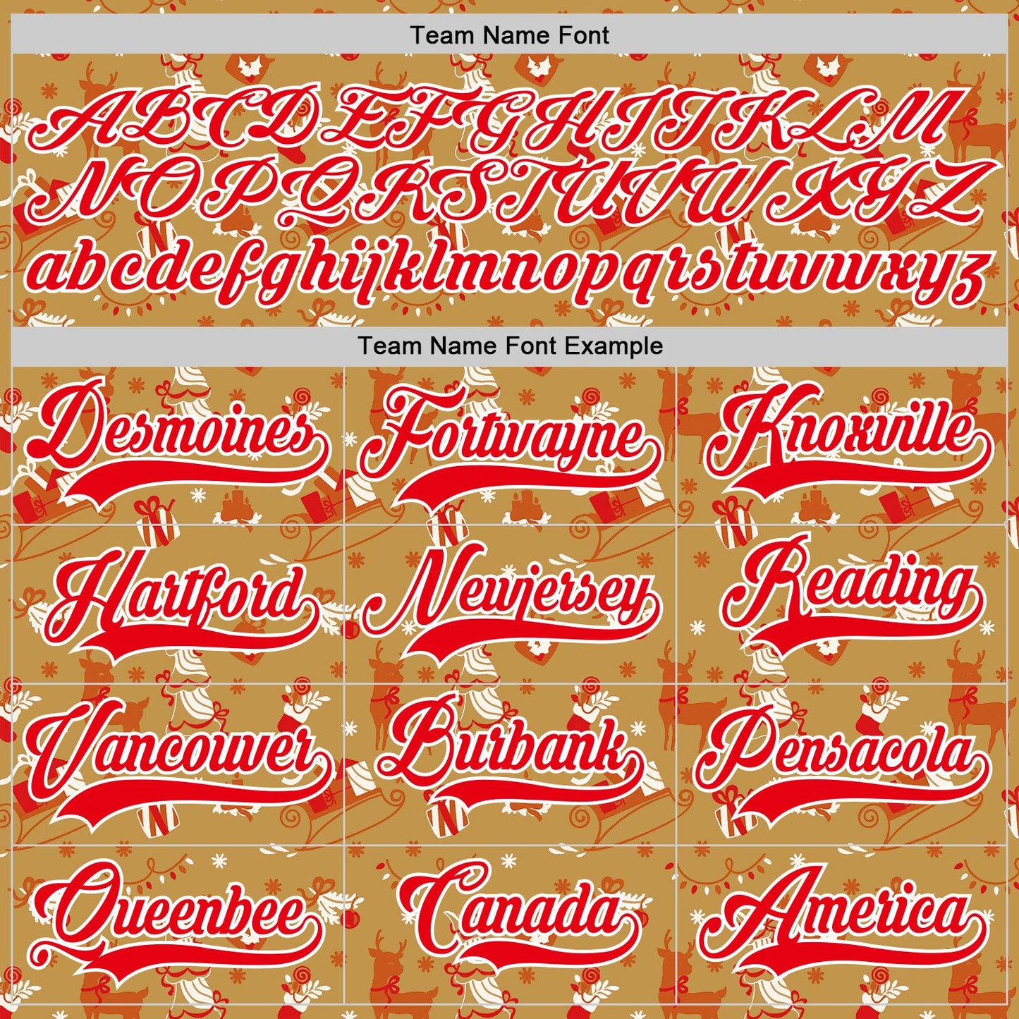 Custom Old Gold Fire Red-White 3D Christmas Hockey Lace Neck Jersey view 4