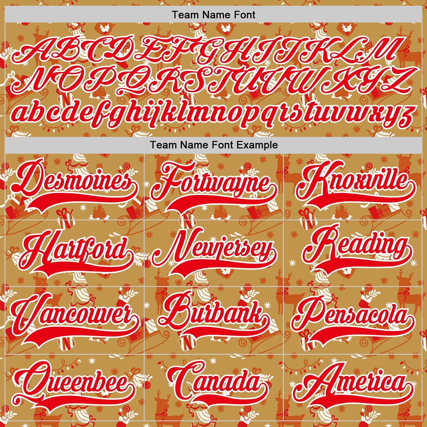 Custom Old Gold Fire Red-White 3D Christmas Hockey Lace Neck Jersey view 4