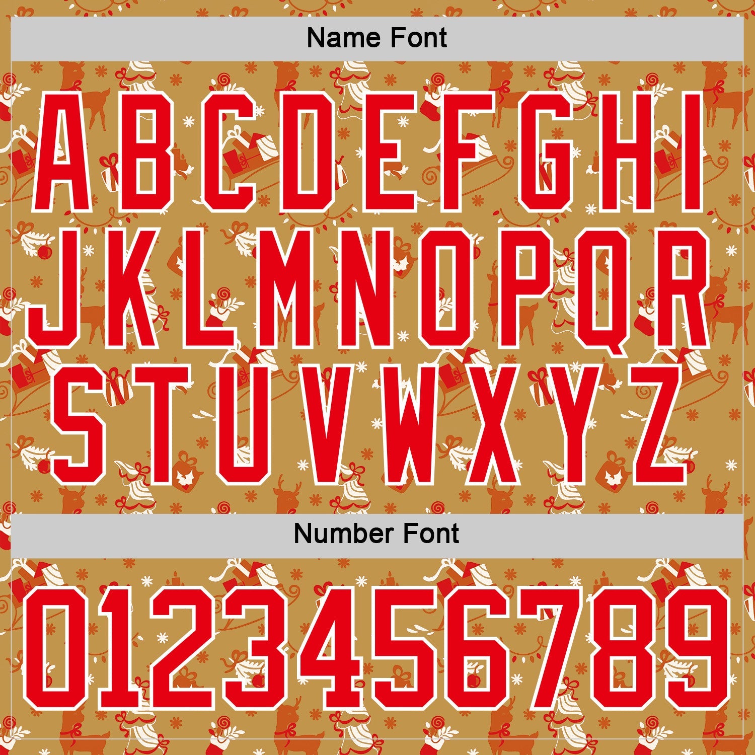 Custom Old Gold Fire Red-White 3D Christmas Hockey Lace Neck Jersey view 5