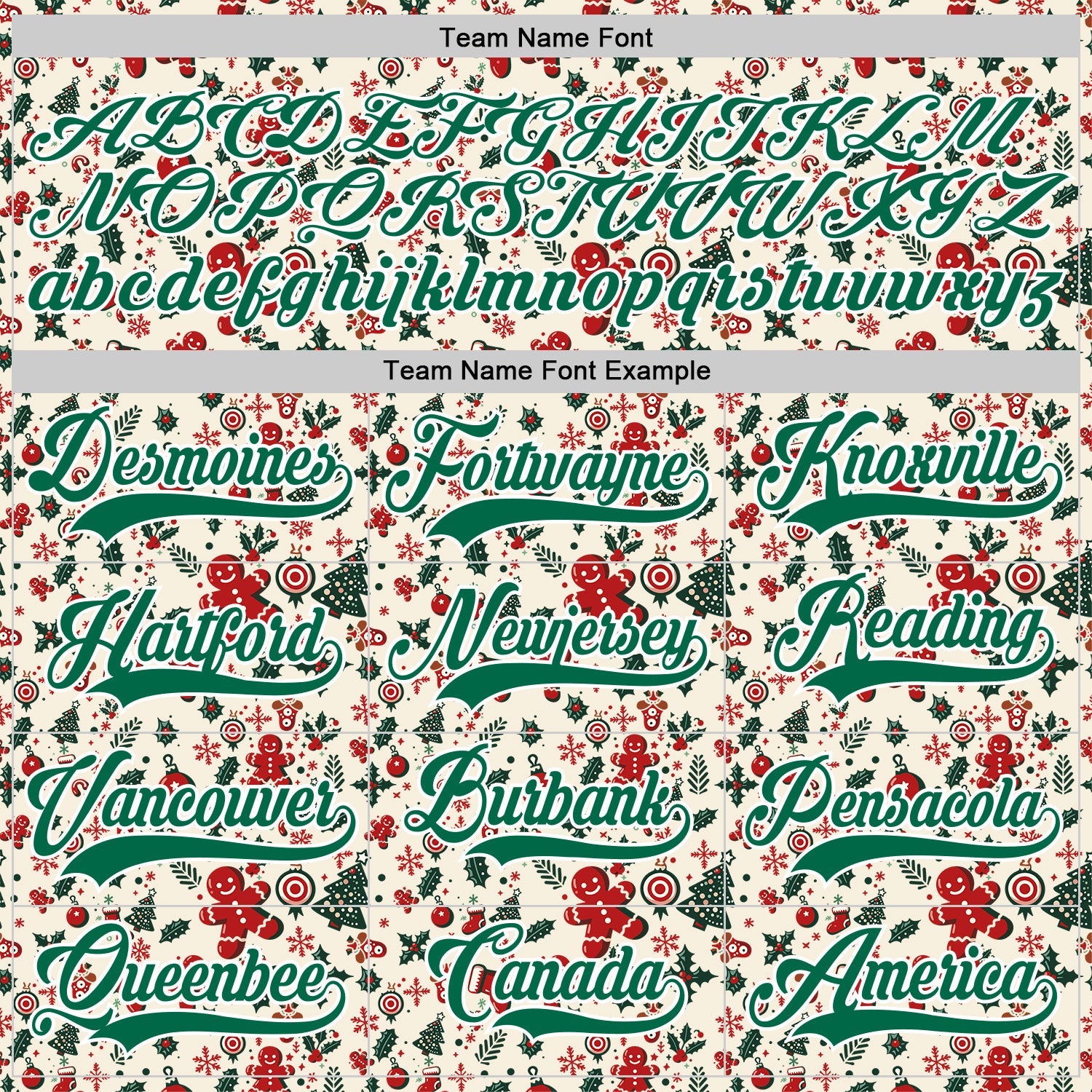 Custom Cream Kelly Green-White 3D Christmas Hockey Lace Neck Jersey view 4