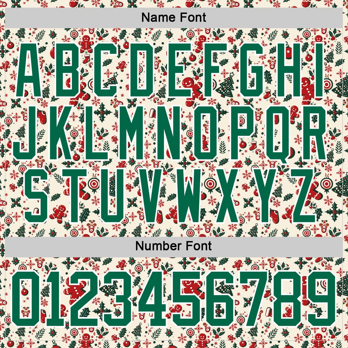 Custom Cream Kelly Green-White 3D Christmas Hockey Lace Neck Jersey view 5