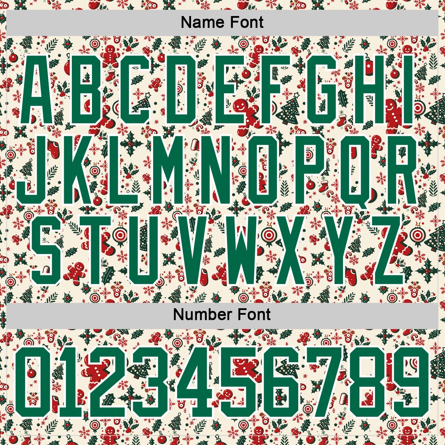 Custom Cream Kelly Green-White 3D Christmas Hockey Lace Neck Jersey view 5