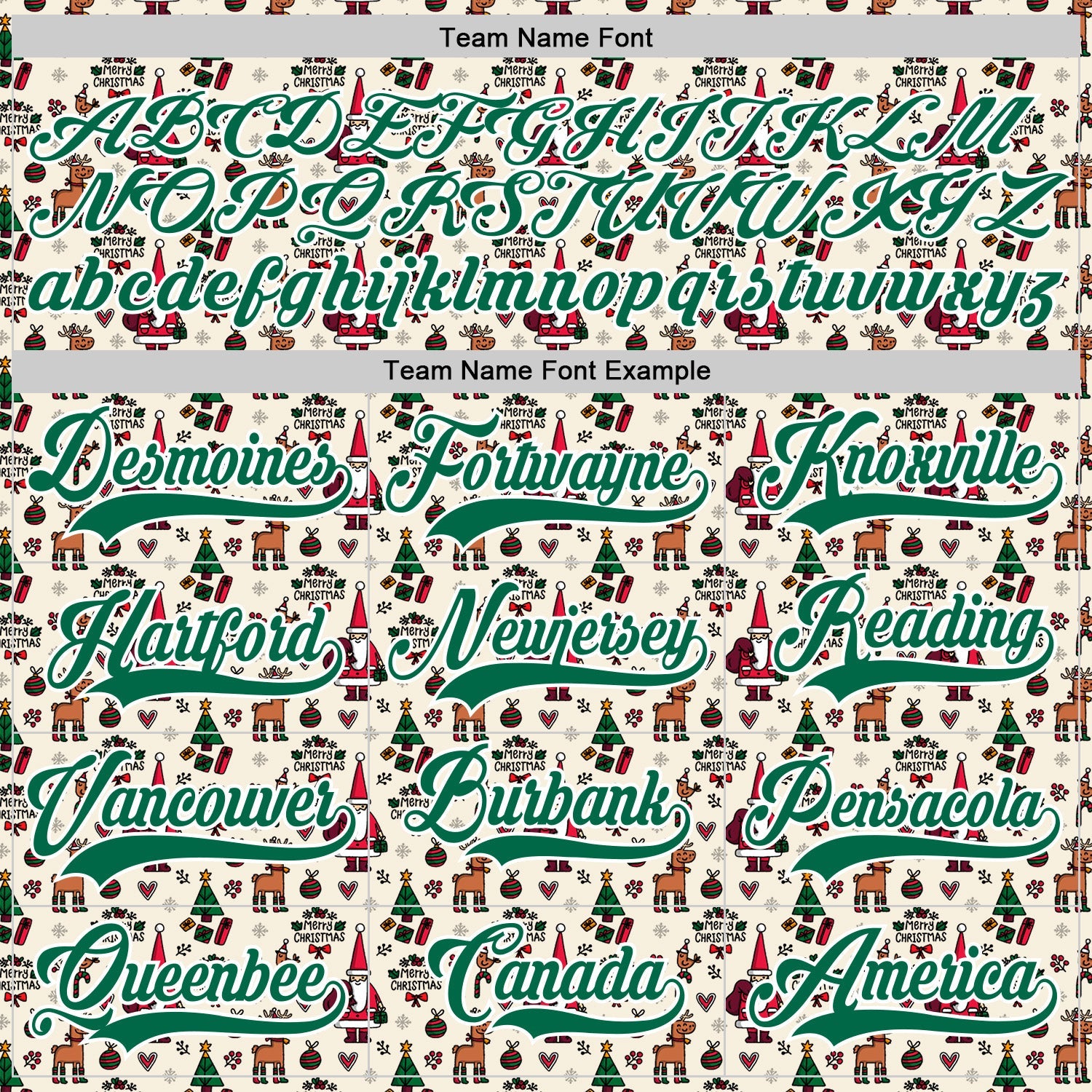 Custom Cream Kelly Green-White 3D Christmas Hockey Lace Neck Jersey view 4