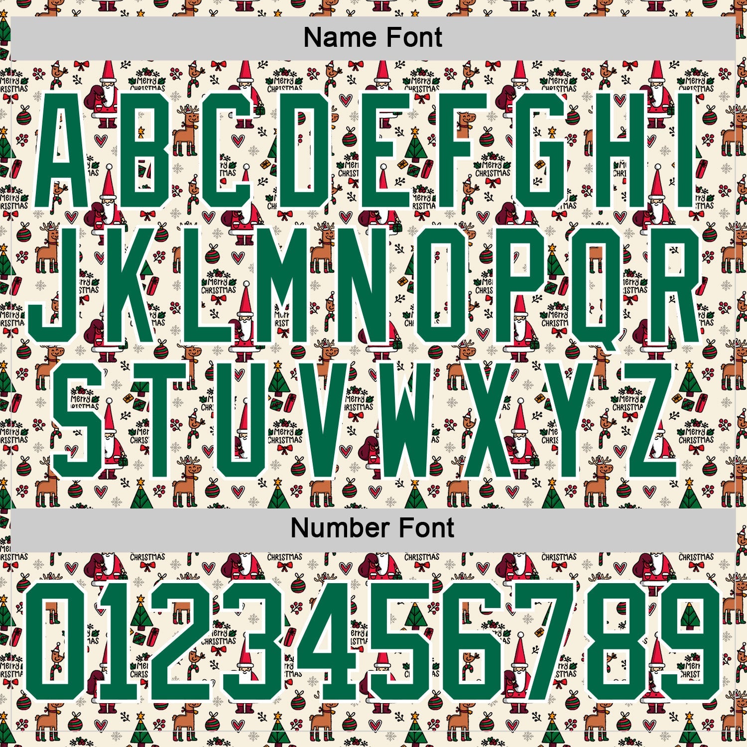 Custom Cream Kelly Green-White 3D Christmas Hockey Lace Neck Jersey view 5