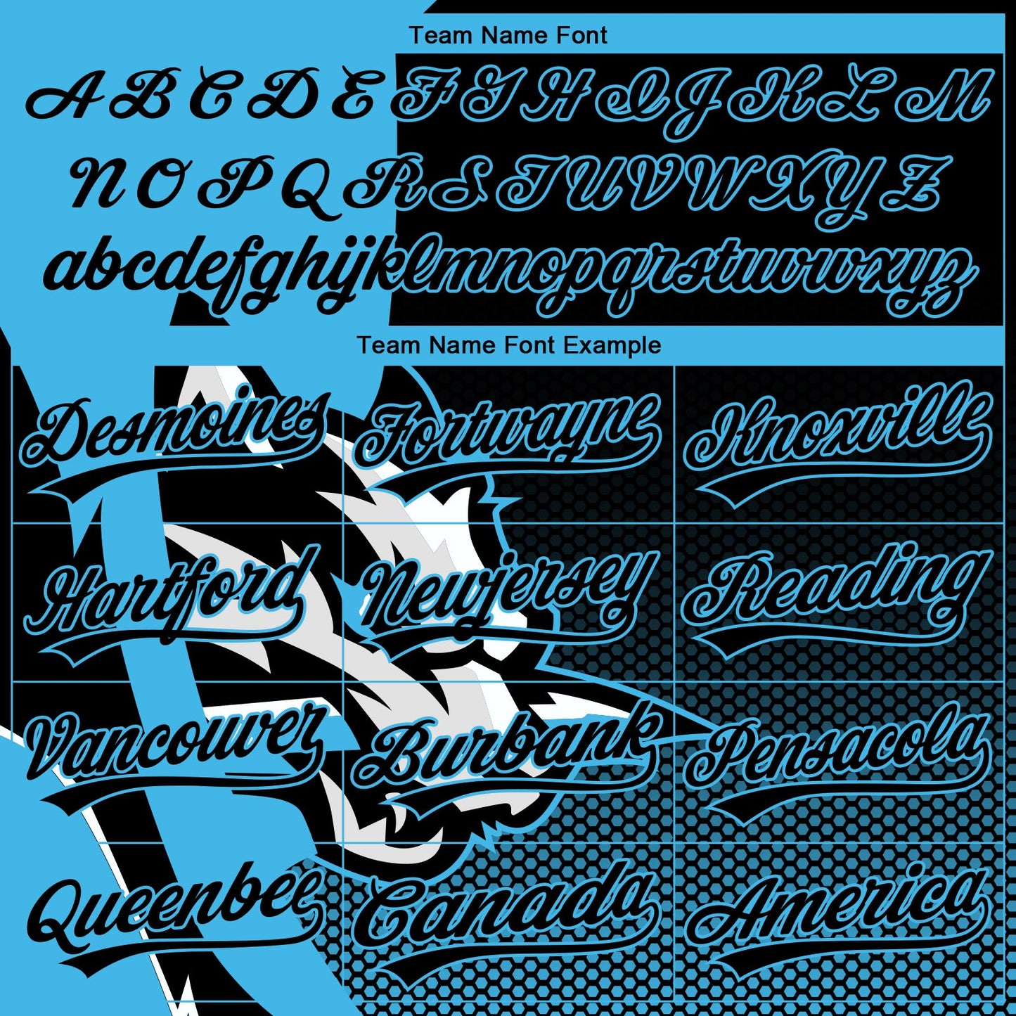 Custom Stitched Black Black-Sky Blue 3D Pattern Design Wolf Sports Pullover Sweatshirt Hoodie view 3