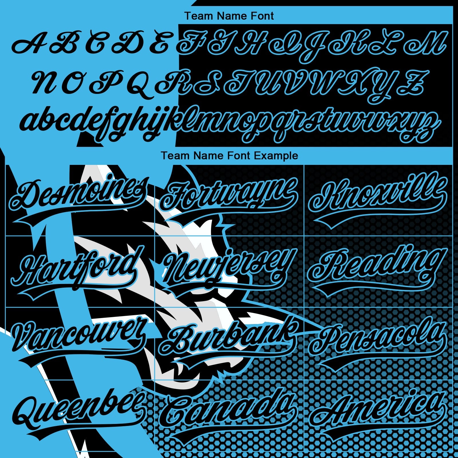 Custom Stitched Black Black-Sky Blue 3D Pattern Design Wolf Sports Pullover Sweatshirt Hoodie view 3
