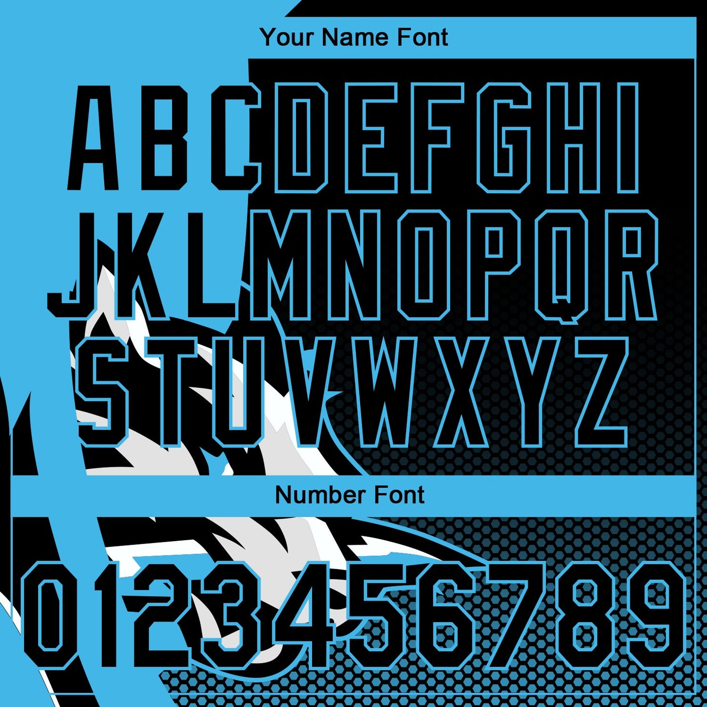 Custom Stitched Black Black-Sky Blue 3D Pattern Design Wolf Sports Pullover Sweatshirt Hoodie view 4