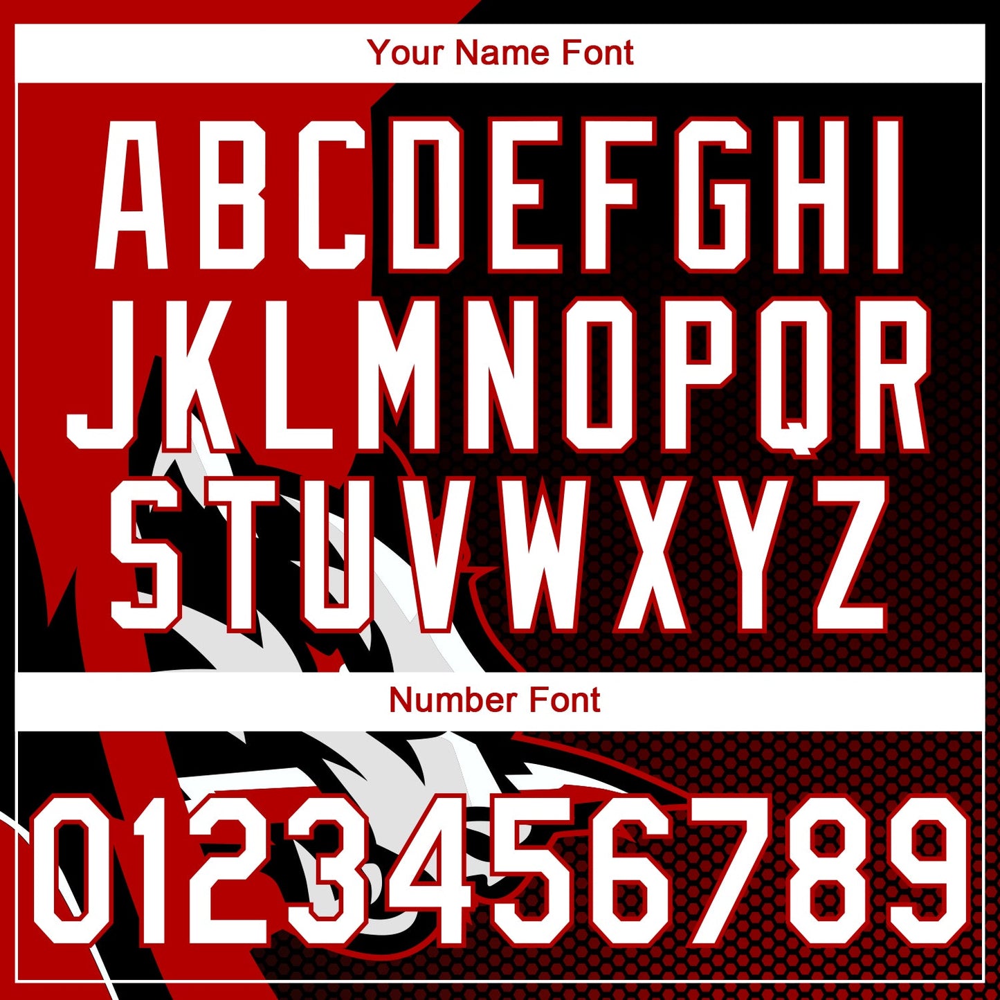 Custom Stitched Black White-Red 3D Pattern Design Wolf Sports Pullover Sweatshirt Hoodie view 4