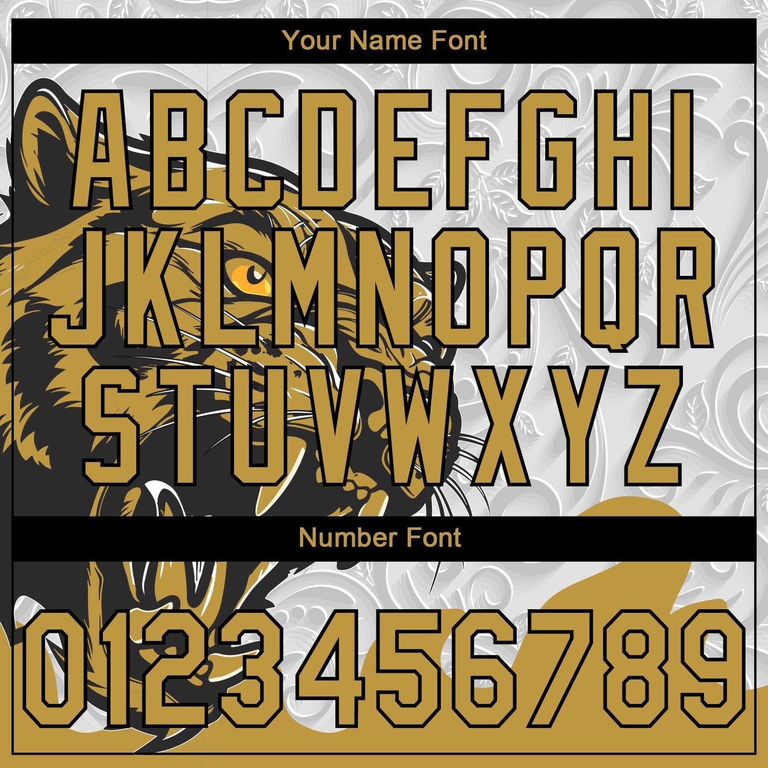 Custom Stitched Gray Old Gold-Black 3D Pattern Design Leopardo Sports Pullover Sweatshirt Hoodie view 4
