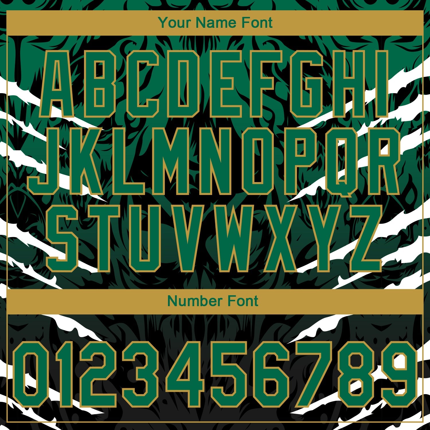 Custom Stitched Black Kelly Green-Old Gold 3D Pattern Design Leopardo Sports Pullover Sweatshirt Hoodie view 4