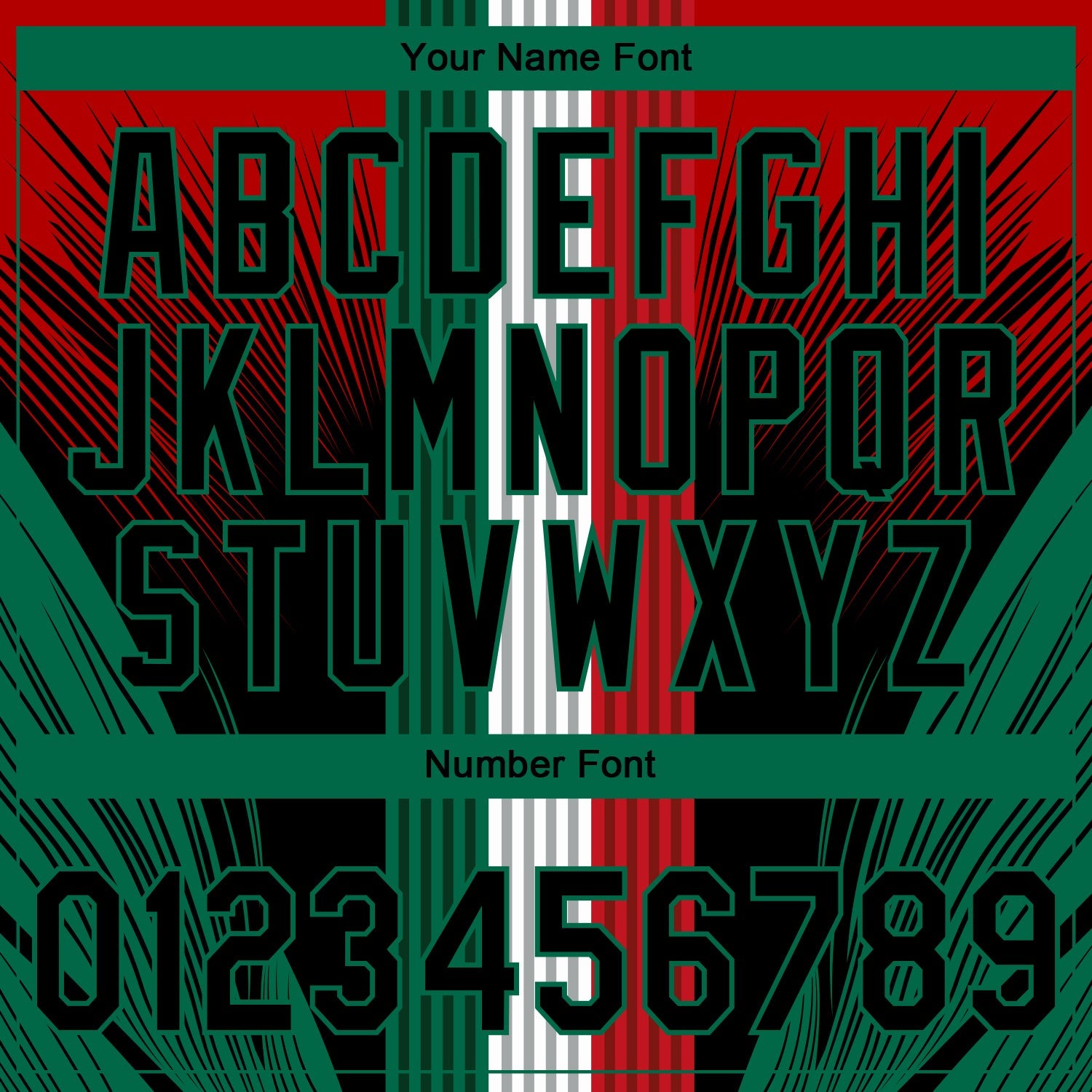Custom Stitched Red Black-Kelly Green 3D Pattern Design Wolf Sports Pullover Sweatshirt Hoodie view 4