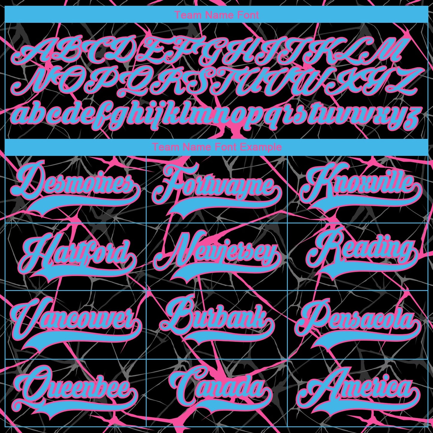 Custom Black Sky Blue-Pink 3D Pattern Abstract Network Hockey Lace Neck Jersey view 4