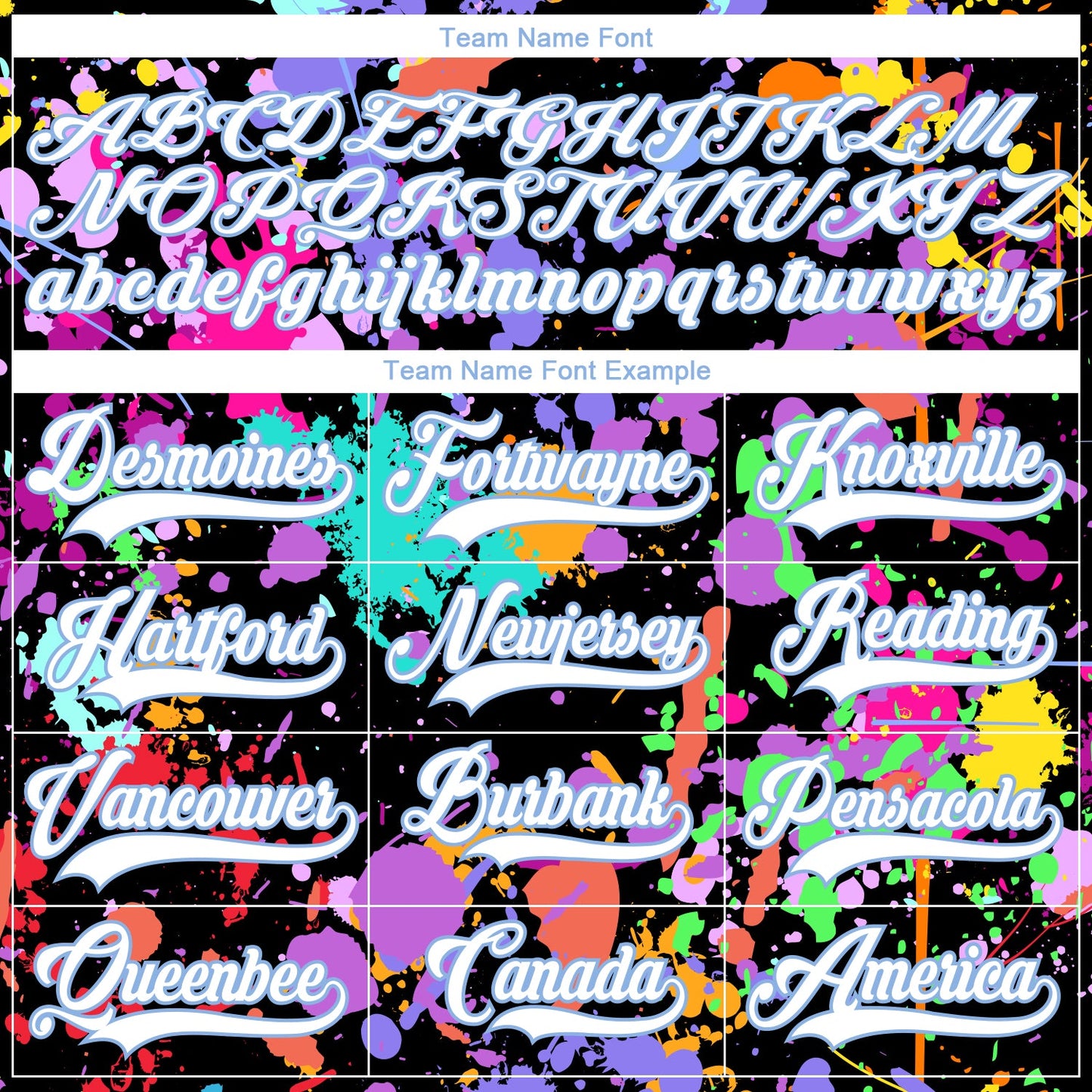 Custom Graffiti Pattern White Black-Light Blue 3D Pattern Splash Art Hockey Lace Neck Jersey view 4