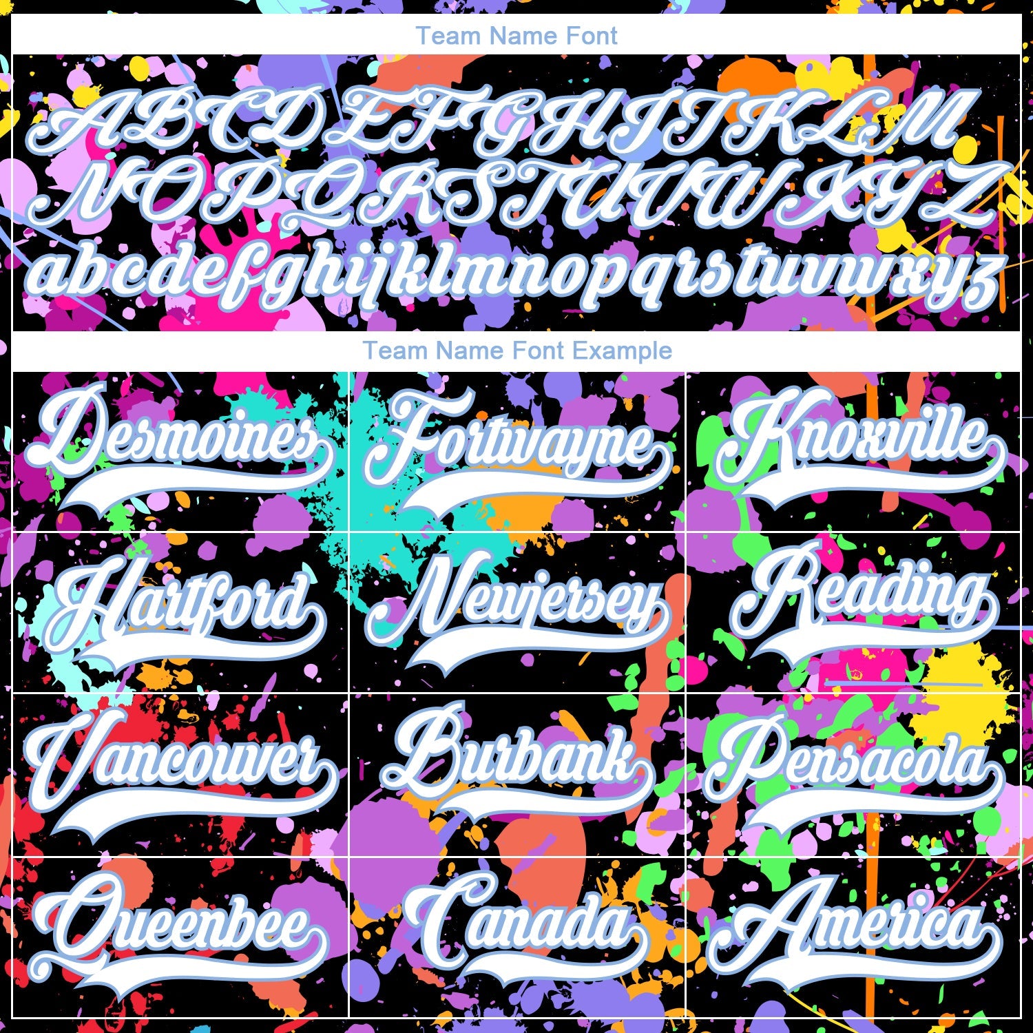 Custom Graffiti Pattern White Black-Light Blue 3D Pattern Splash Art Hockey Lace Neck Jersey view 4