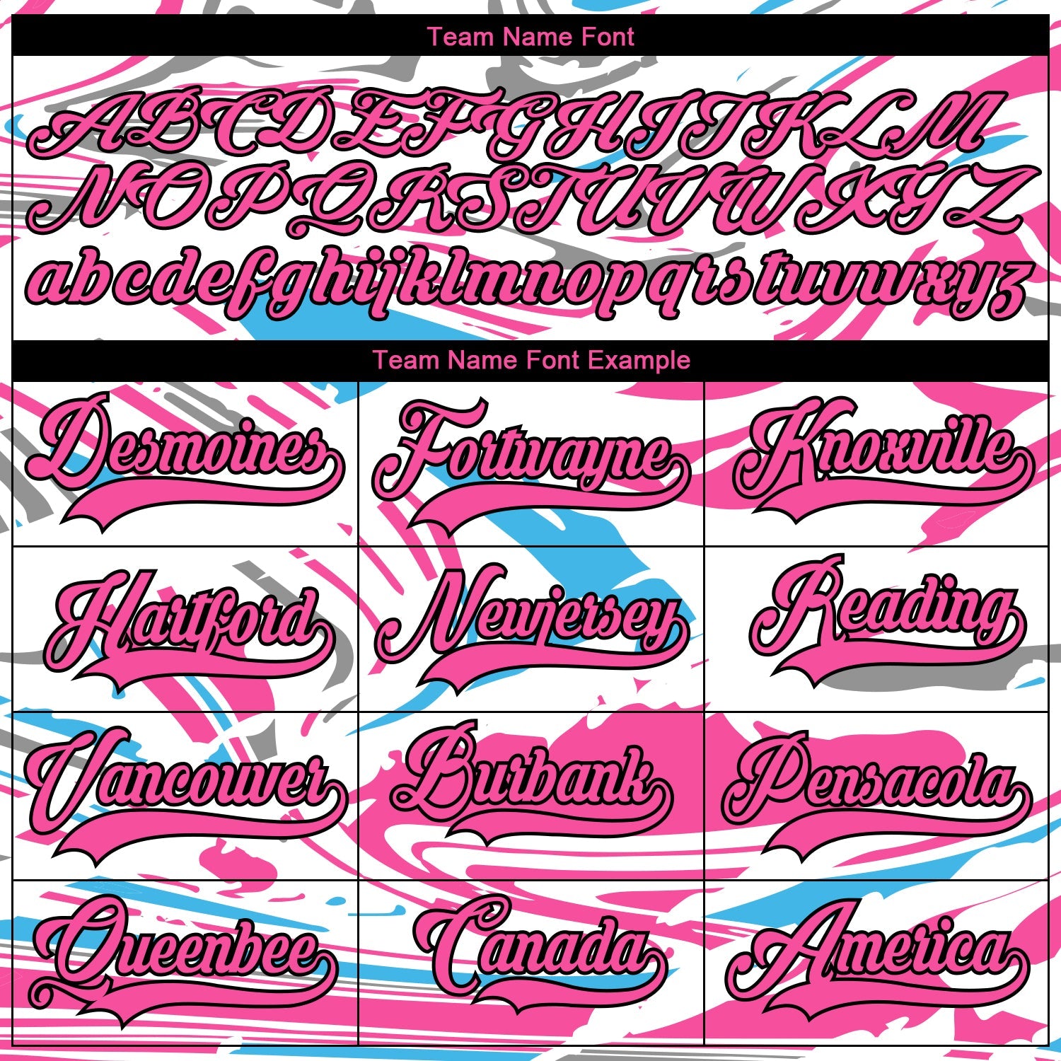 Custom Figure Pink White Sky Blue-Black 3D Pattern Fluid Art Hockey Lace Neck Jersey view 4