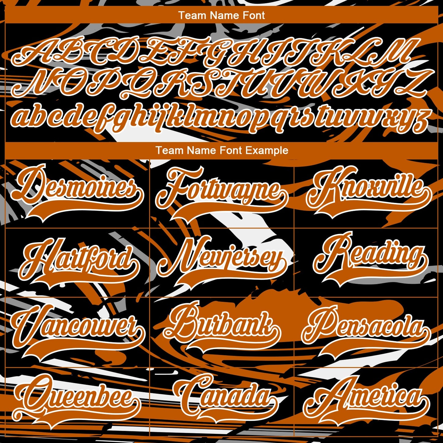 Custom Figure Texas Orange Black-White 3D Pattern Fluid Art Hockey Lace Neck Jersey view 4