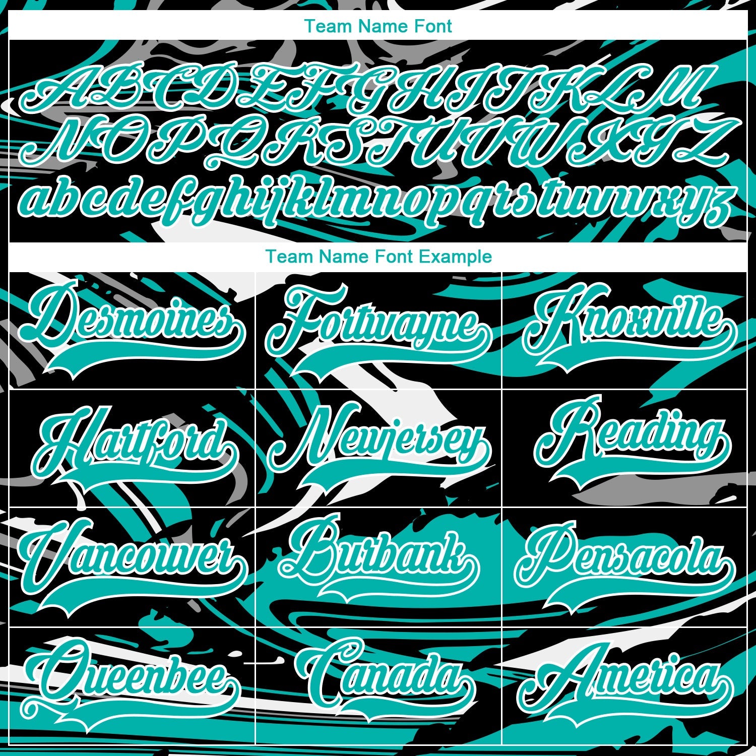 Custom Figure Aqua Black-White 3D Pattern Fluid Art Hockey Lace Neck Jersey view 4