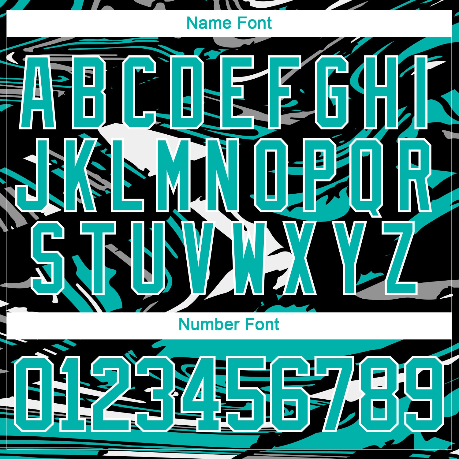 Custom Figure Aqua Black-White 3D Pattern Fluid Art Hockey Lace Neck Jersey view 5