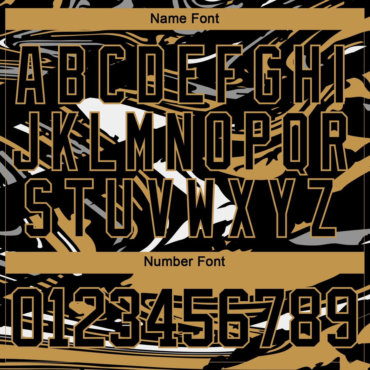 Custom Figure Black Old Gold-White 3D Pattern Fluid Art Hockey Lace Neck Jersey view 5