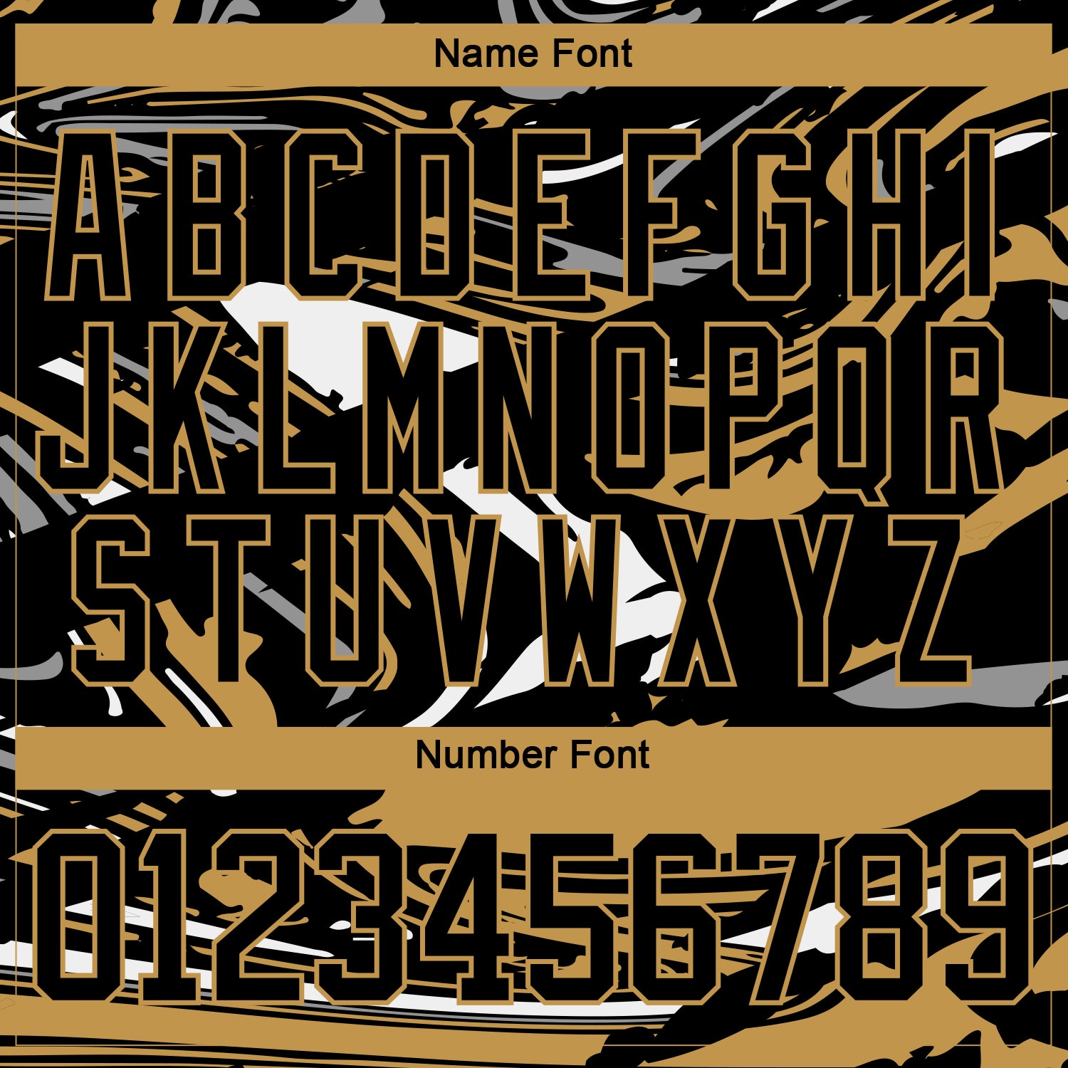 Custom Figure Black Old Gold-White 3D Pattern Fluid Art Hockey Lace Neck Jersey view 5