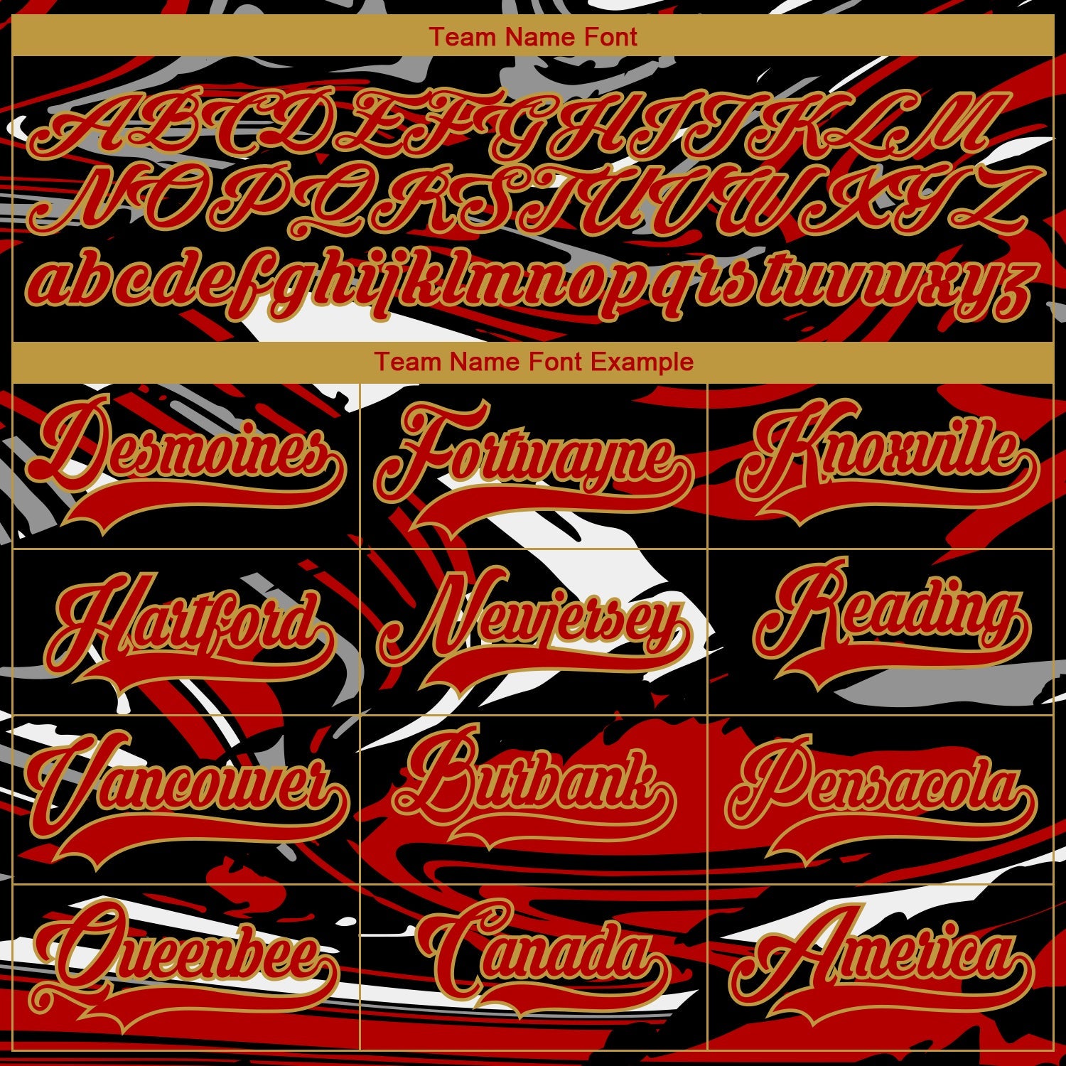 Custom Figure Red Black Old Gold-White 3D Pattern Fluid Art Hockey Lace Neck Jersey view 4