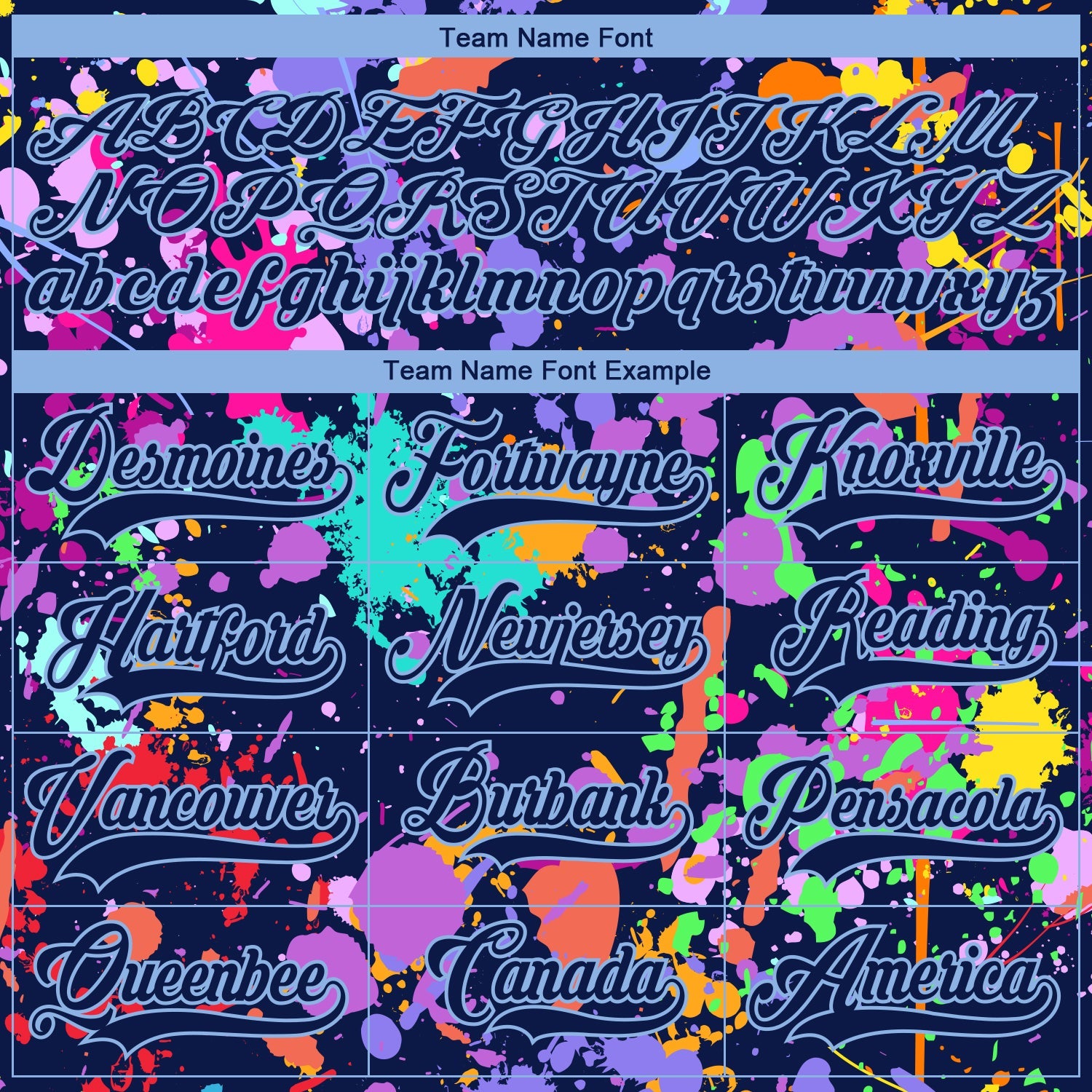 Custom Graffiti Pattern Navy Light Blue-White 3D Pattern Splash Art Hockey Lace Neck Jersey view 4