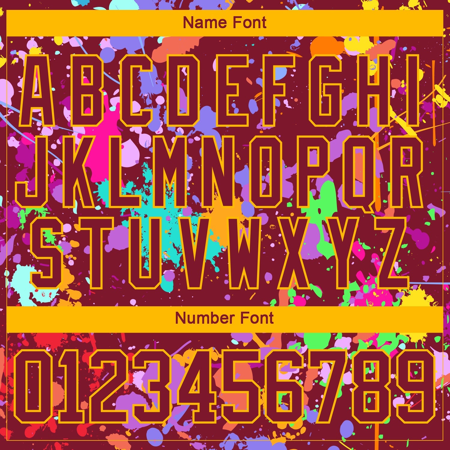 Custom Graffiti Pattern Crimson Gold-White 3D Pattern Splash Art Hockey Lace Neck Jersey view 5