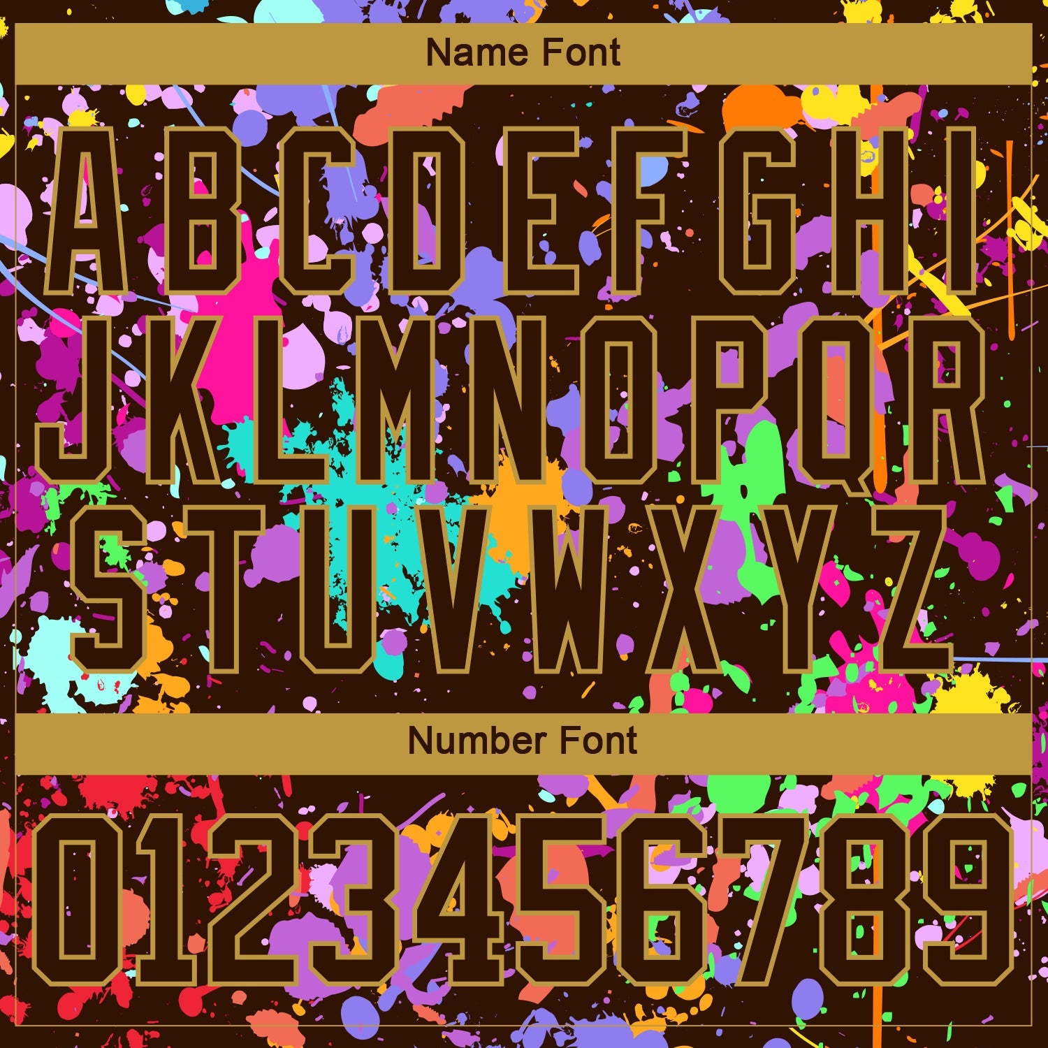 Custom Graffiti Pattern Brown Old Gold-White 3D Pattern Splash Art Hockey Lace Neck Jersey view 4