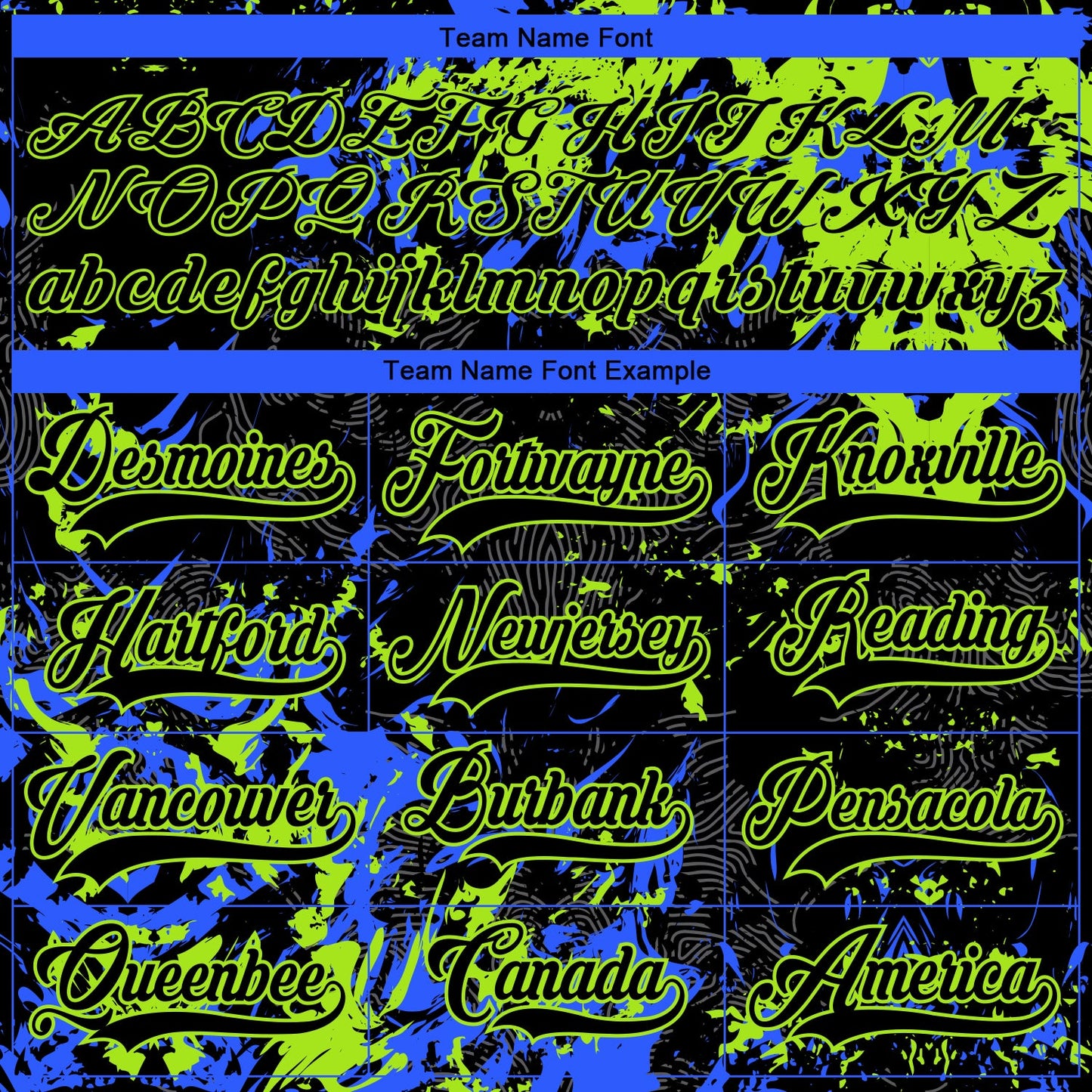Custom Black Neon Green-Royal 3D Fluid Art Splash Hockey Lace Neck Jersey view 4