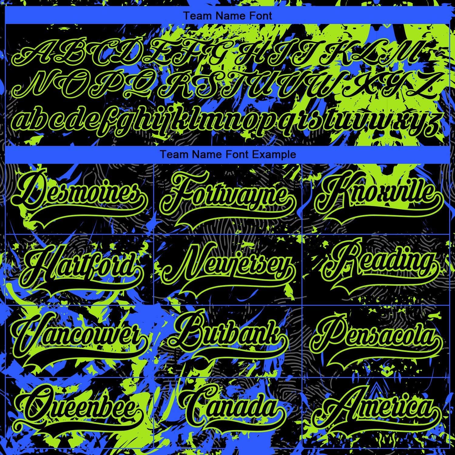 Custom Black Neon Green-Royal 3D Fluid Art Splash Hockey Lace Neck Jersey view 4