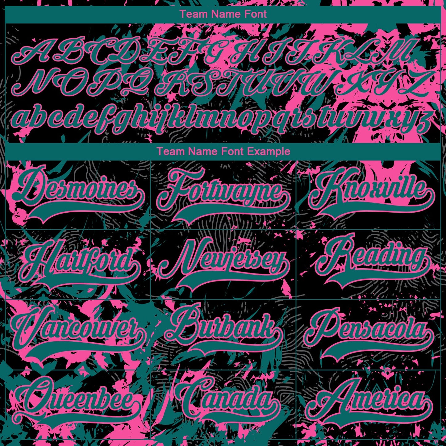 Custom Black Teal-Pink 3D Fluid Art Splash Hockey Lace Neck Jersey view 4