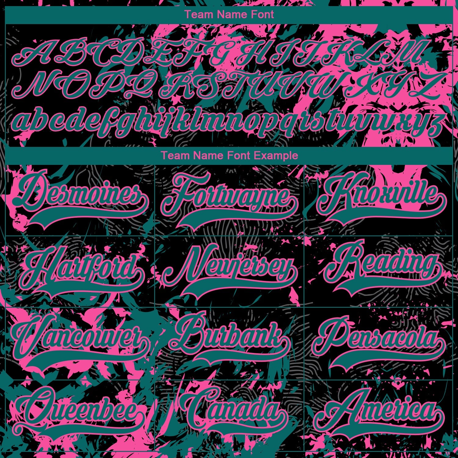 Custom Black Teal-Pink 3D Fluid Art Splash Hockey Lace Neck Jersey view 4