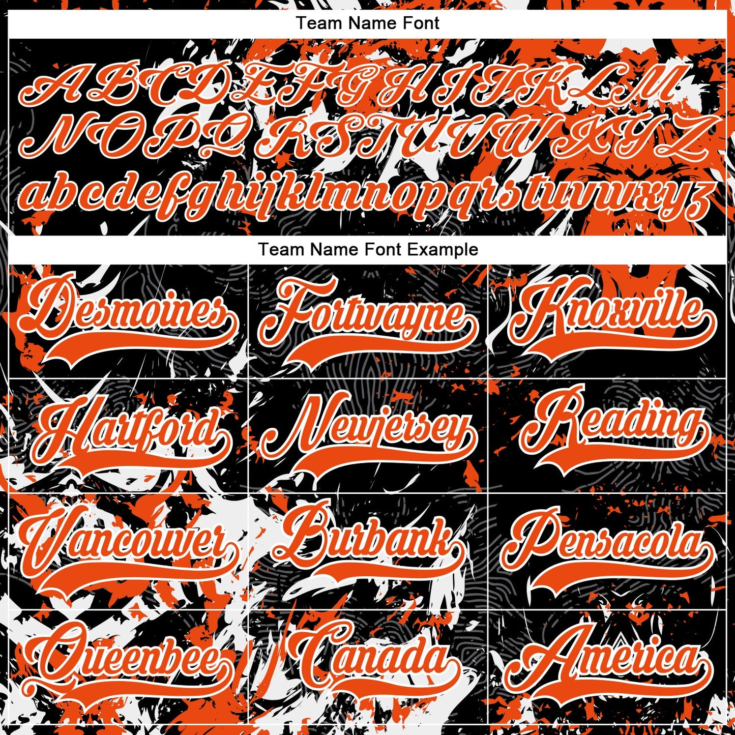 Custom Black Orange-White 3D Fluid Art Splash Hockey Lace Neck Jersey view 4