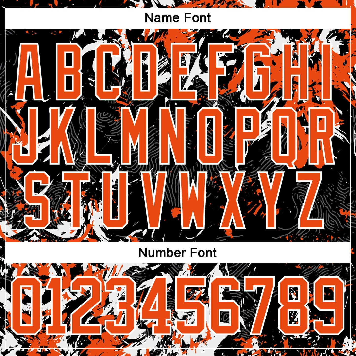 Custom Black Orange-White 3D Fluid Art Splash Hockey Lace Neck Jersey view 5