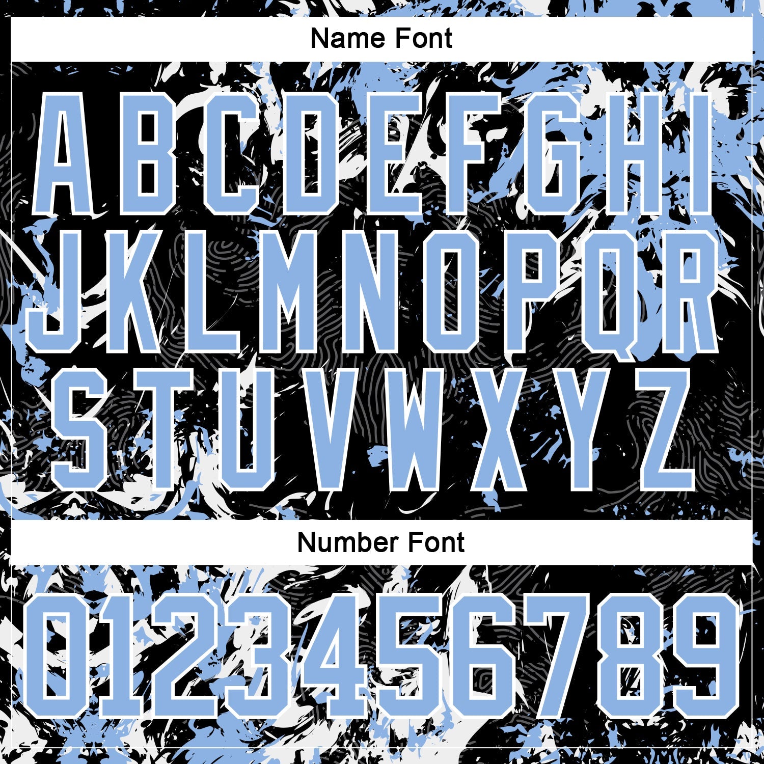 Custom Black Light Blue-White 3D Fluid Art Splash Hockey Lace Neck Jersey view 5