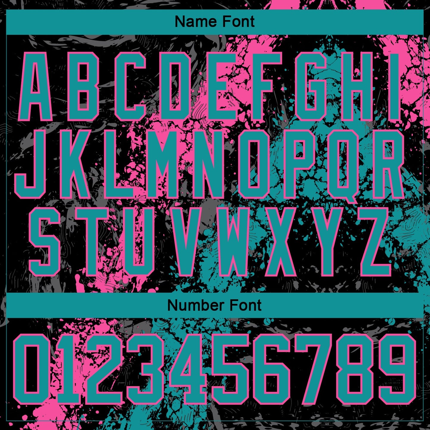 Custom Black Teal-Pink 3D Splash Art Hockey Lace Neck Jersey view 5