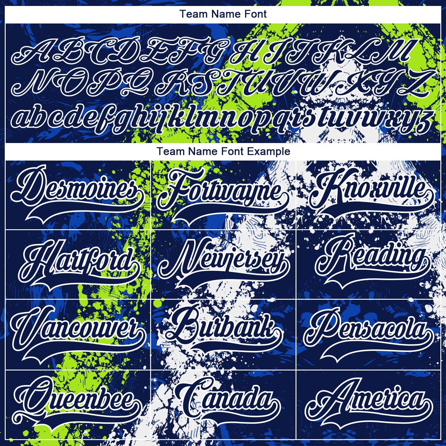 Custom Navy Thunder Blue Neon Green-White 3D Splash Art Hockey Lace Neck Jersey view 4
