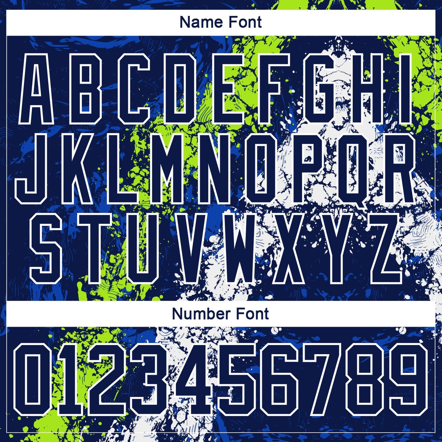 Custom Navy Thunder Blue Neon Green-White 3D Splash Art Hockey Lace Neck Jersey view 5