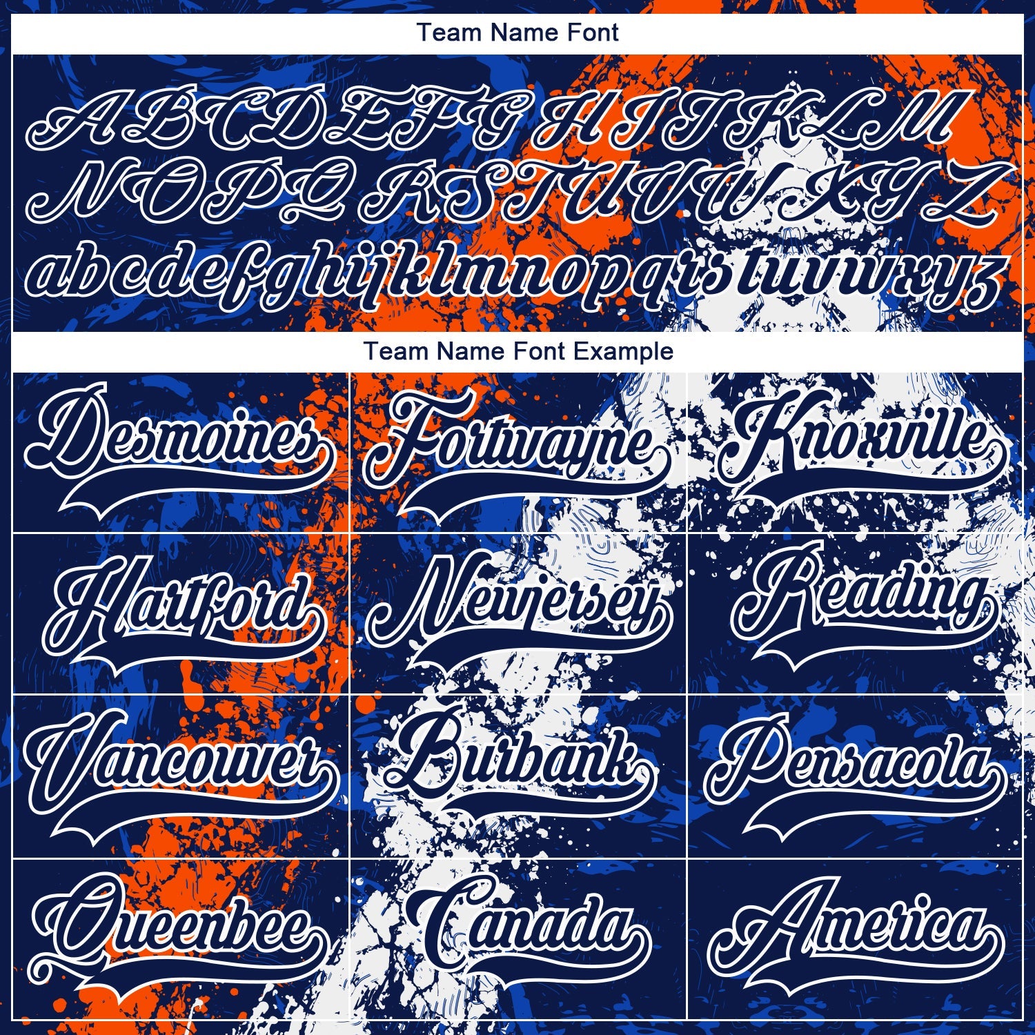 Custom Navy Thunder Blue Orange-White 3D Splash Art Hockey Lace Neck Jersey view 4