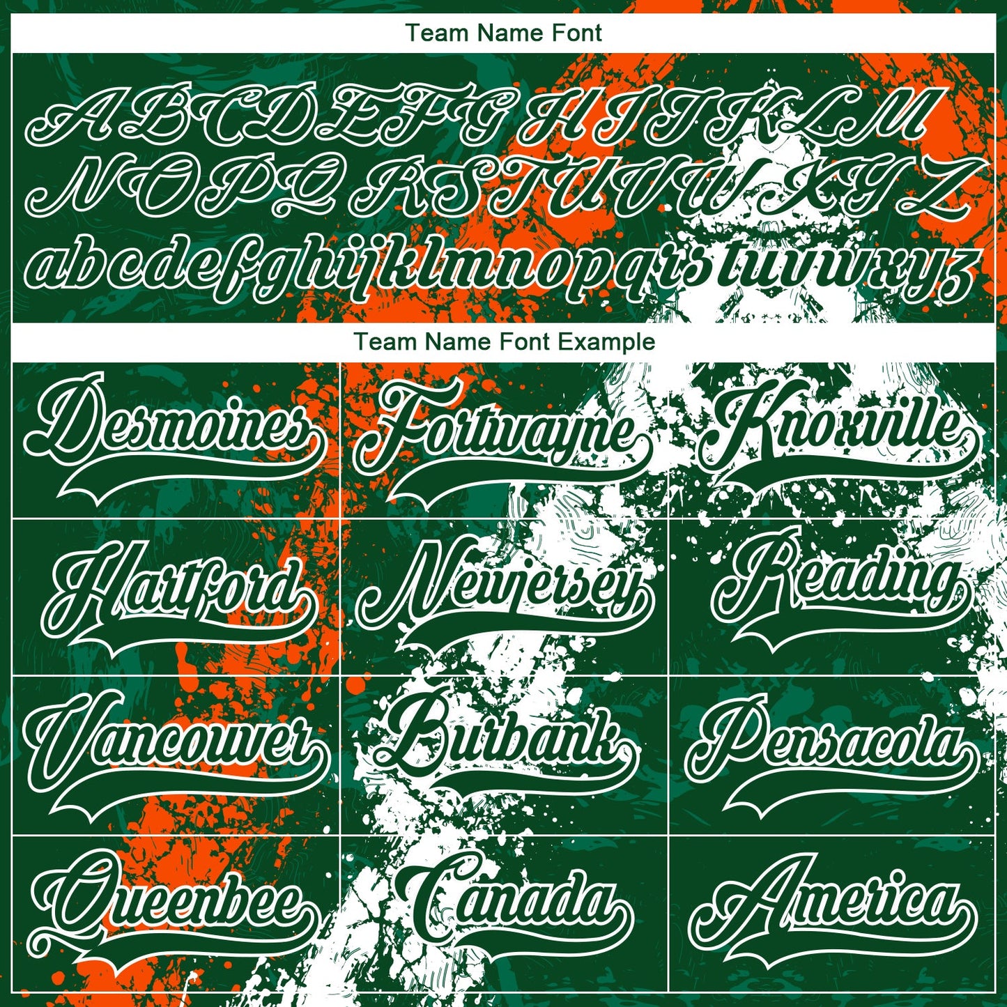Custom Green Orange-White 3D Splash Art Hockey Lace Neck Jersey view 4