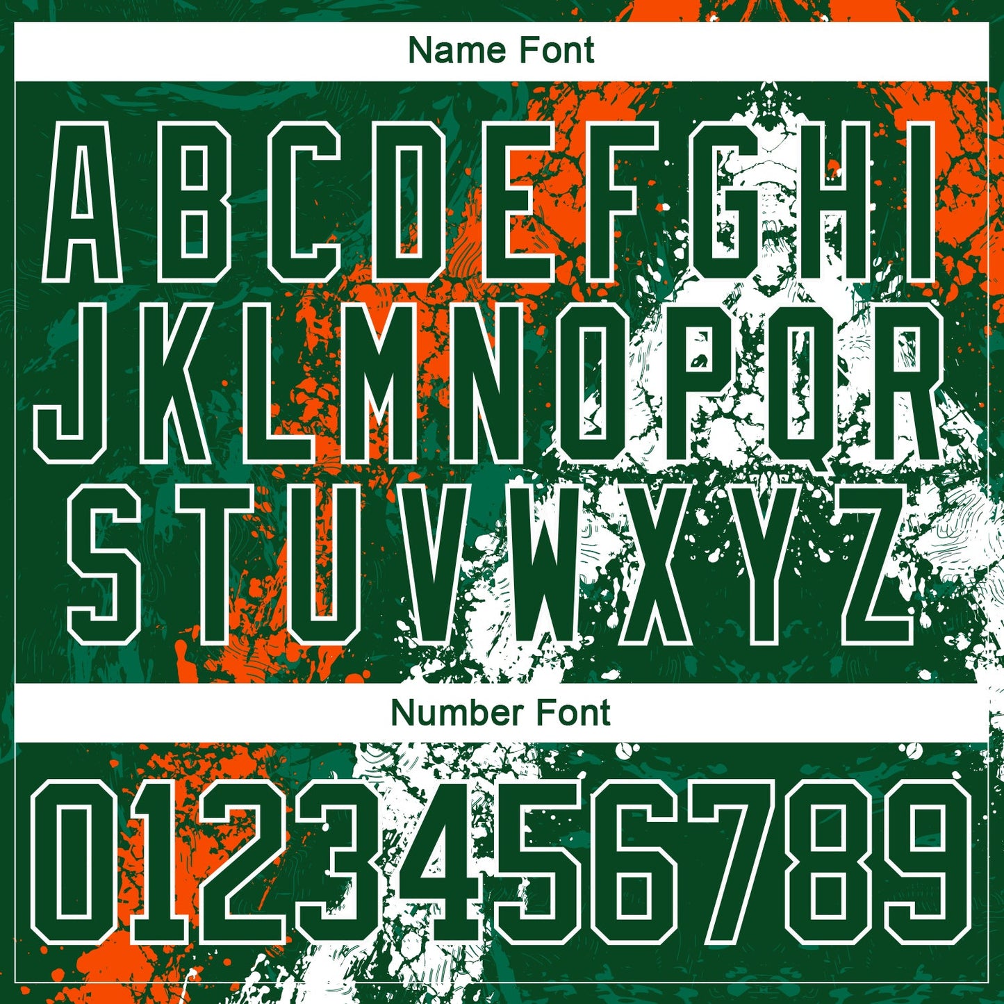 Custom Green Orange-White 3D Splash Art Hockey Lace Neck Jersey view 5
