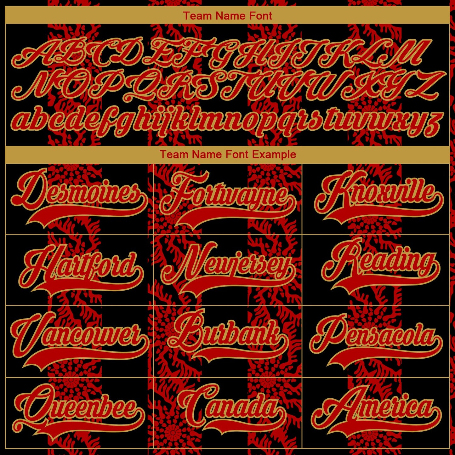 Custom Black Red Old Gold-White 3D Pattern Abstract Shape Hockey Lace Neck Jersey view 4