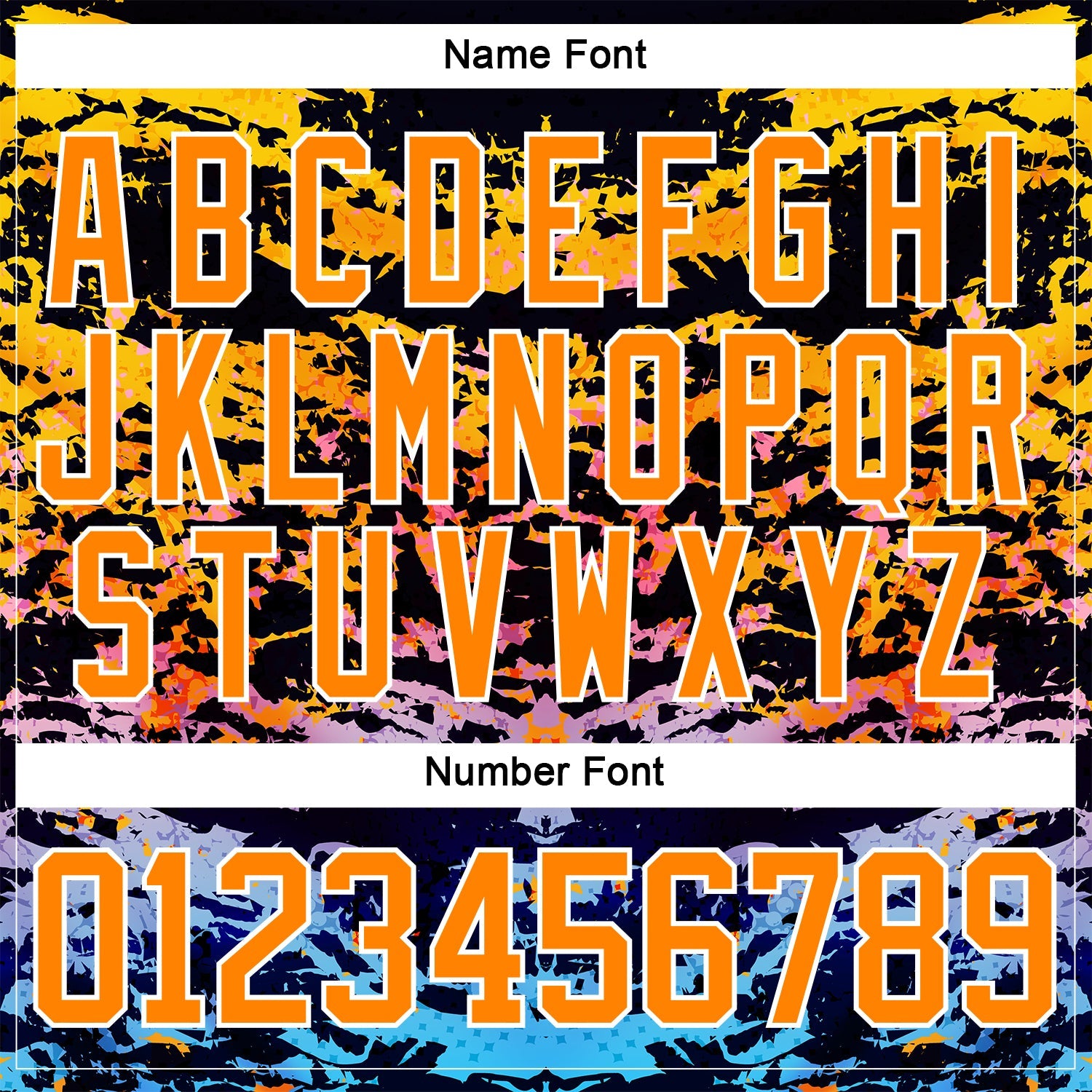 Custom Bay Orange Blue-White 3D Pattern Abstract Grunge Hockey Lace Neck Jersey view 5