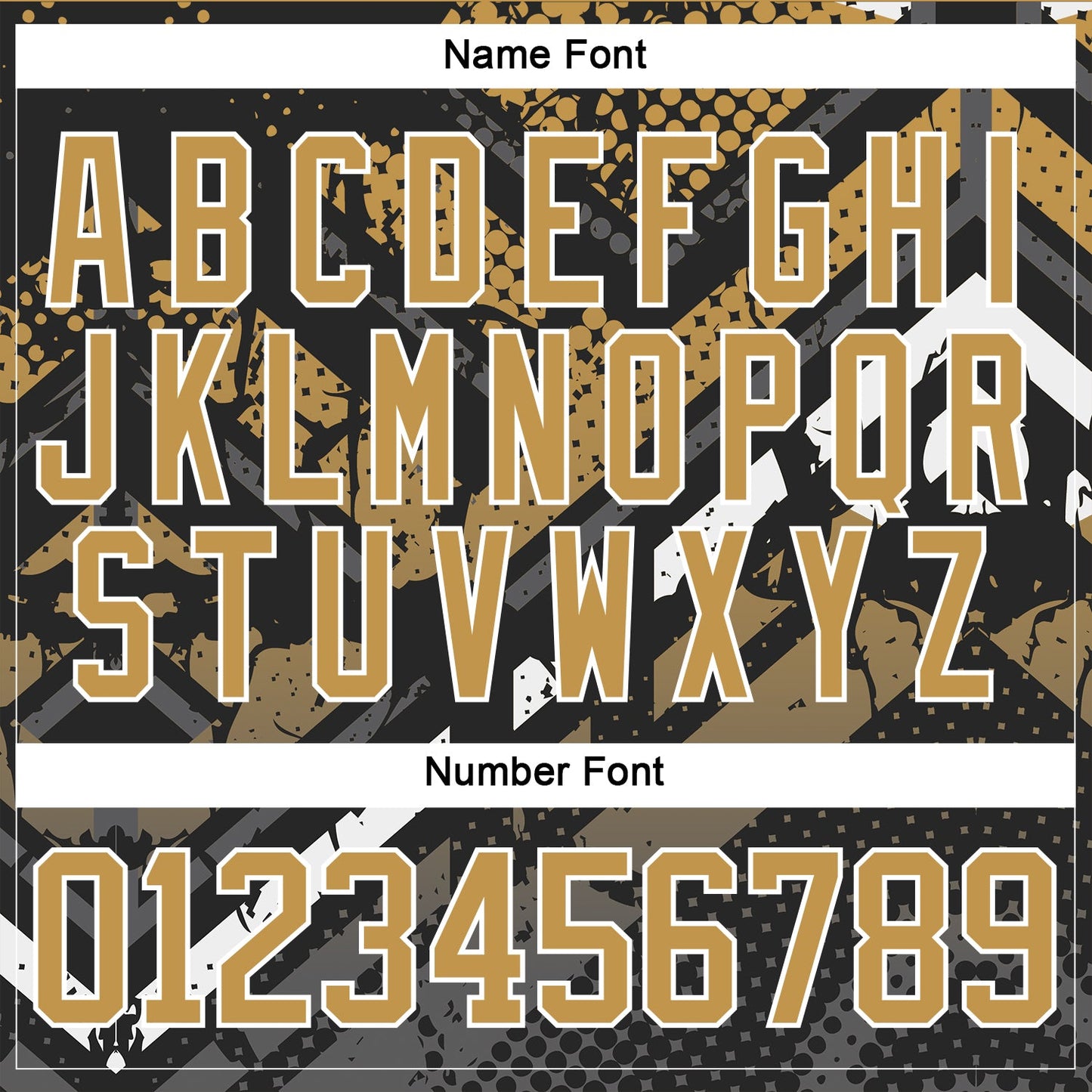 Custom Old Gold Gray Black-White 3D Pattern Abstract Grunge Hockey Lace Neck Jersey view 5
