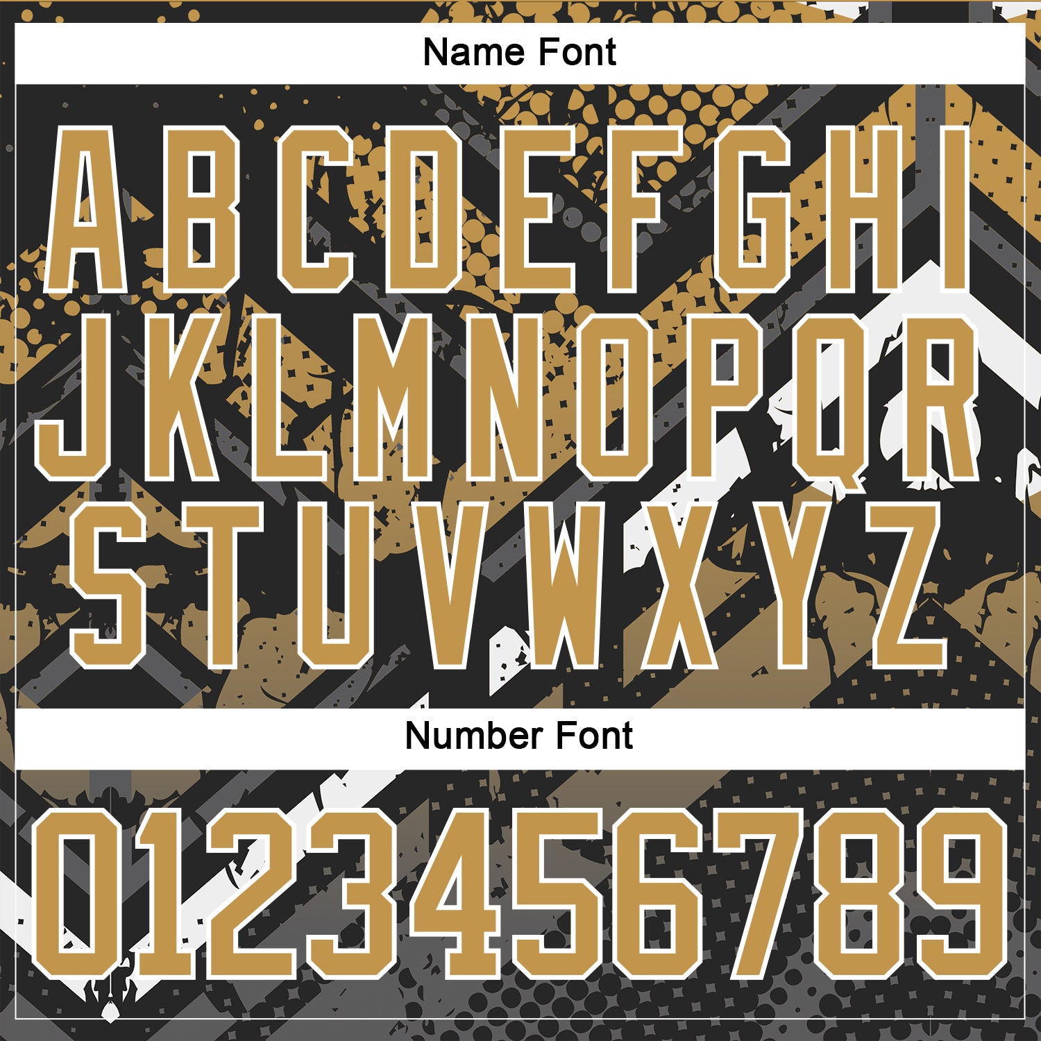 Custom Old Gold Gray Black-White 3D Pattern Abstract Grunge Hockey Lace Neck Jersey view 5